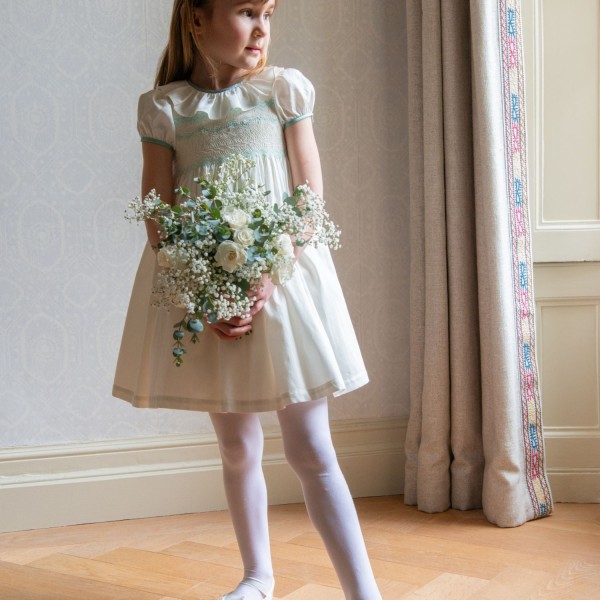 Diana Special Occasion Dress with Lily of the Valley Hand Smocking