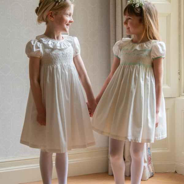 Diana Special Occasion Dress with Lily of the Valley Hand Smocking