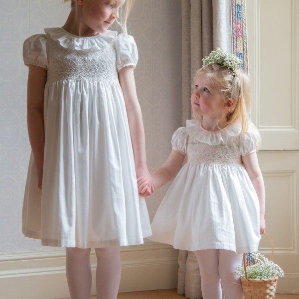 Diana Special Occasion Dress with Madonna Lily Hand Smocking
