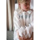 Nightingale Girl's Dress Forget Me Not Plumetti with Delphinium Hand Smocking