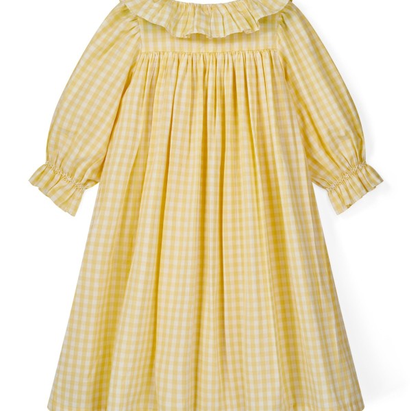 Nightingale Girl's Dress Primrose Gingham with Daffodil Hand Smocking