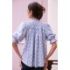 Scholl Blouse Bubble Weave Cotton with Double Cream Hand Smocking Edition 60