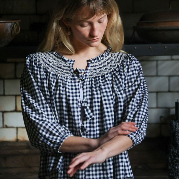 Cleopatra Jacket Schoolhouse Gingham with Chalk Hand Smocking Edition 5