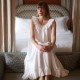 Memo Press x Smock London Women's Alice Dress Moonstone with Yellow Rose Hand Smocking