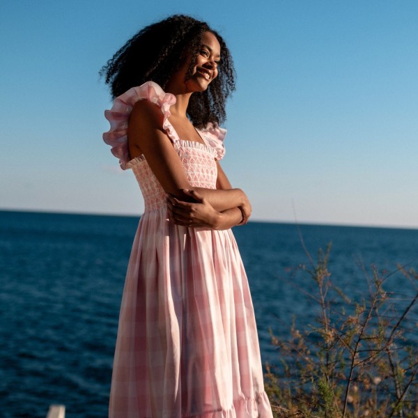 Rachel Carson Dress Candyfloss Gingham with Cocoloco hand Smocking