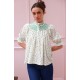 Scholl Blouse Frog Polka cotton with Jade Hand Smocking Edition 59 Scholl Blouse Frog Polka cotton with Jade Hand Smocking Edition 59