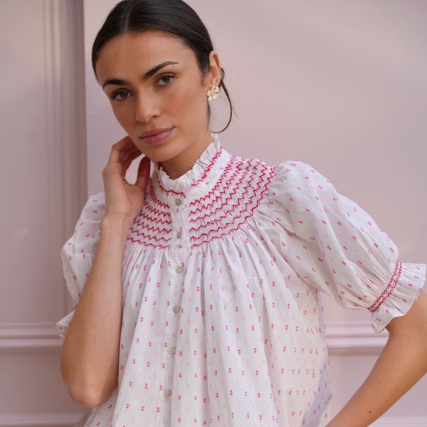 Scholl Blouse Valentine Ditsy with Big Love Hand Smocking Edition 58