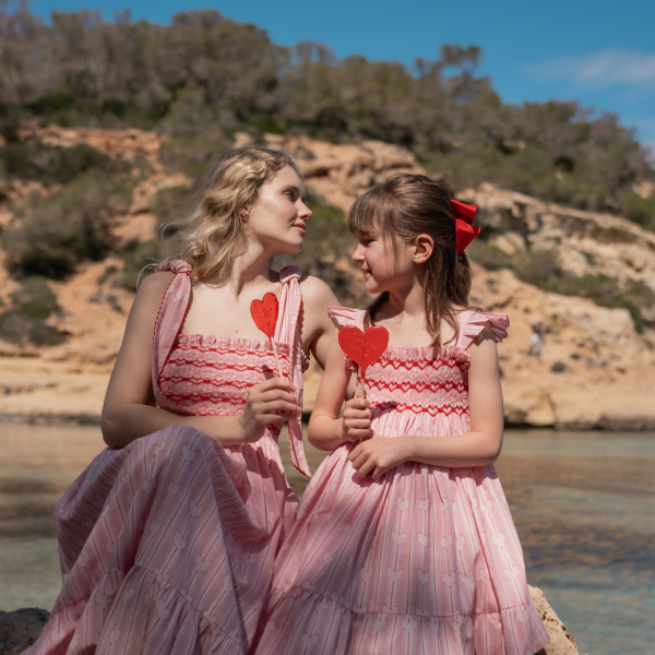 Grace Hopper Dress Love Heart Weave with I Heart You Hand Smocking